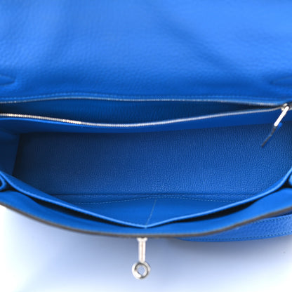 Hermes Taurillon Clemence Kelly Retourne 32 Bleu Hydra 5 of 14