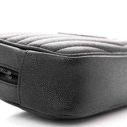 Saint Laurent Grain De Poudre Matelasse Monochrome Monogram Mini Lou Camera Bag Black 9 of 10