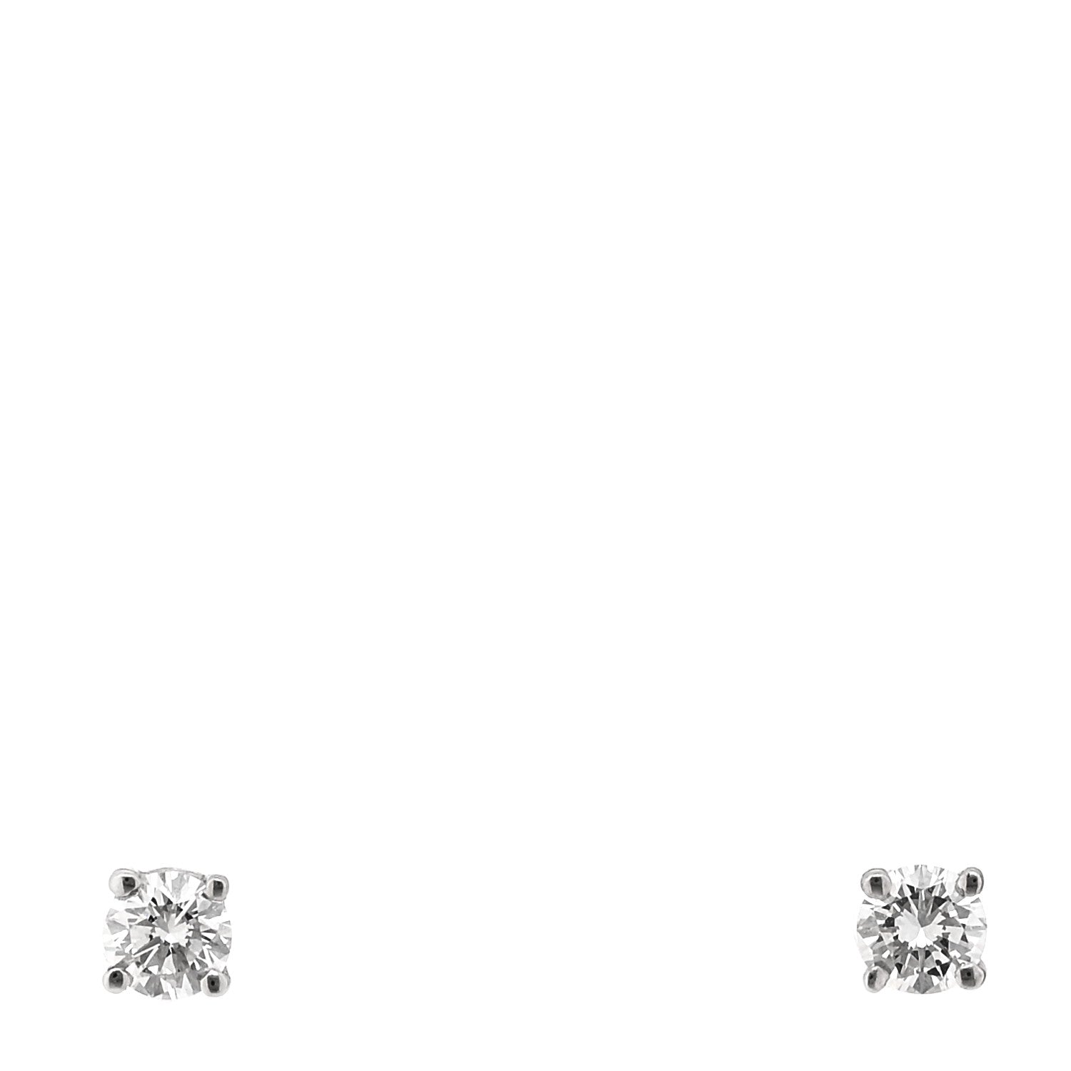 Tiffany Platinum Diamond .34ctw Solitaire Earrings 1 of 5