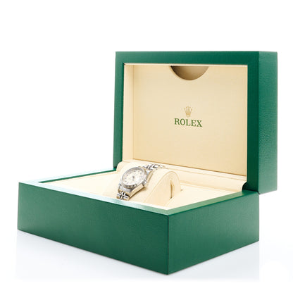 Rolex Stainless Steel 18K White Gold Diamond 26mm Oyster Perpetual Datejust Watch Silver 69174 5 of 5