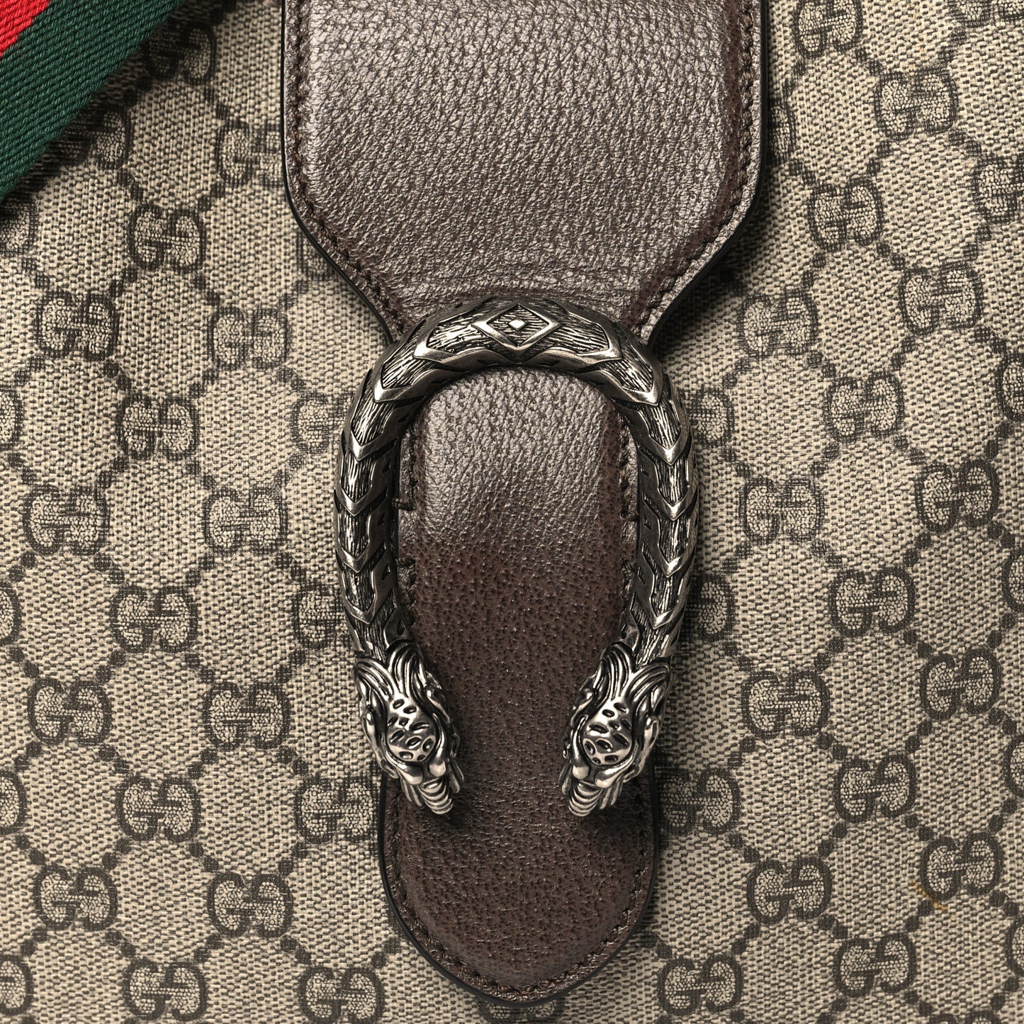 GG Supreme Monogram Web Medium Dionysus Hobo Brown