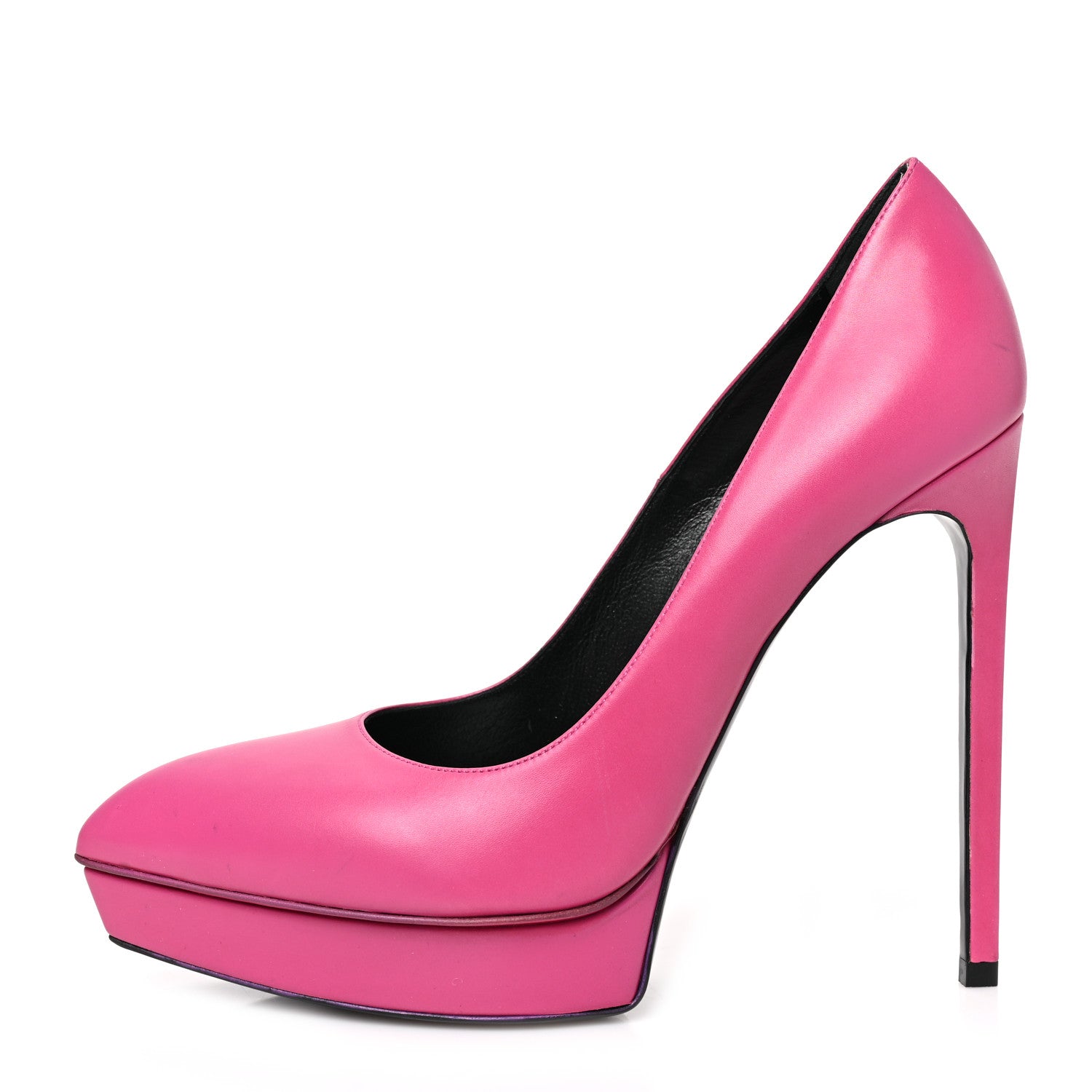 Saint Laurent Calfskin Janis 105 Platform Pumps 39 Fuchsia 1 of 8