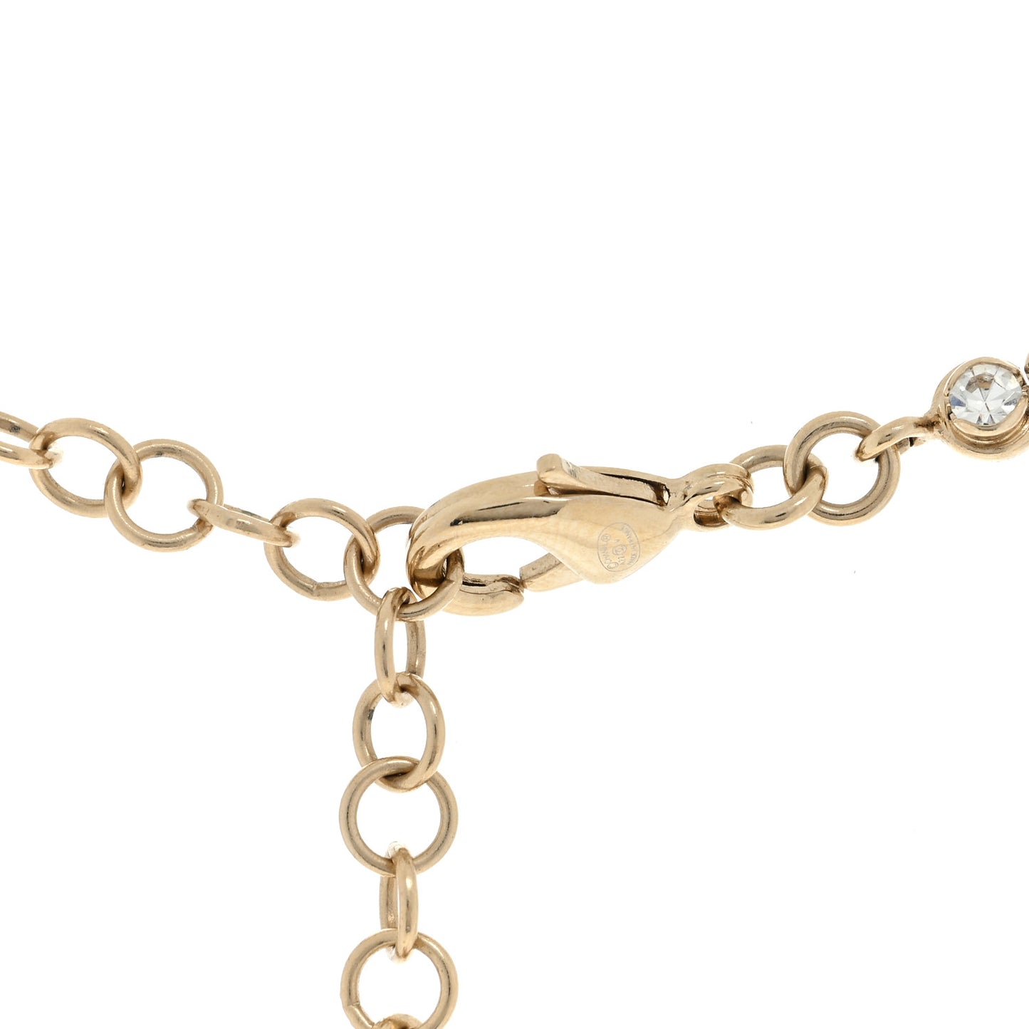 Crystal Pearl CC Choker Necklace Gold