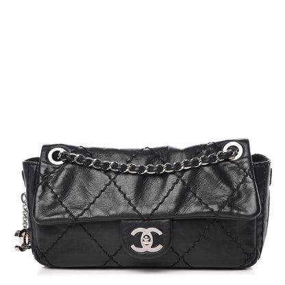 Chanel Calfskin Stitched Expandable Flap Black 1 of 12