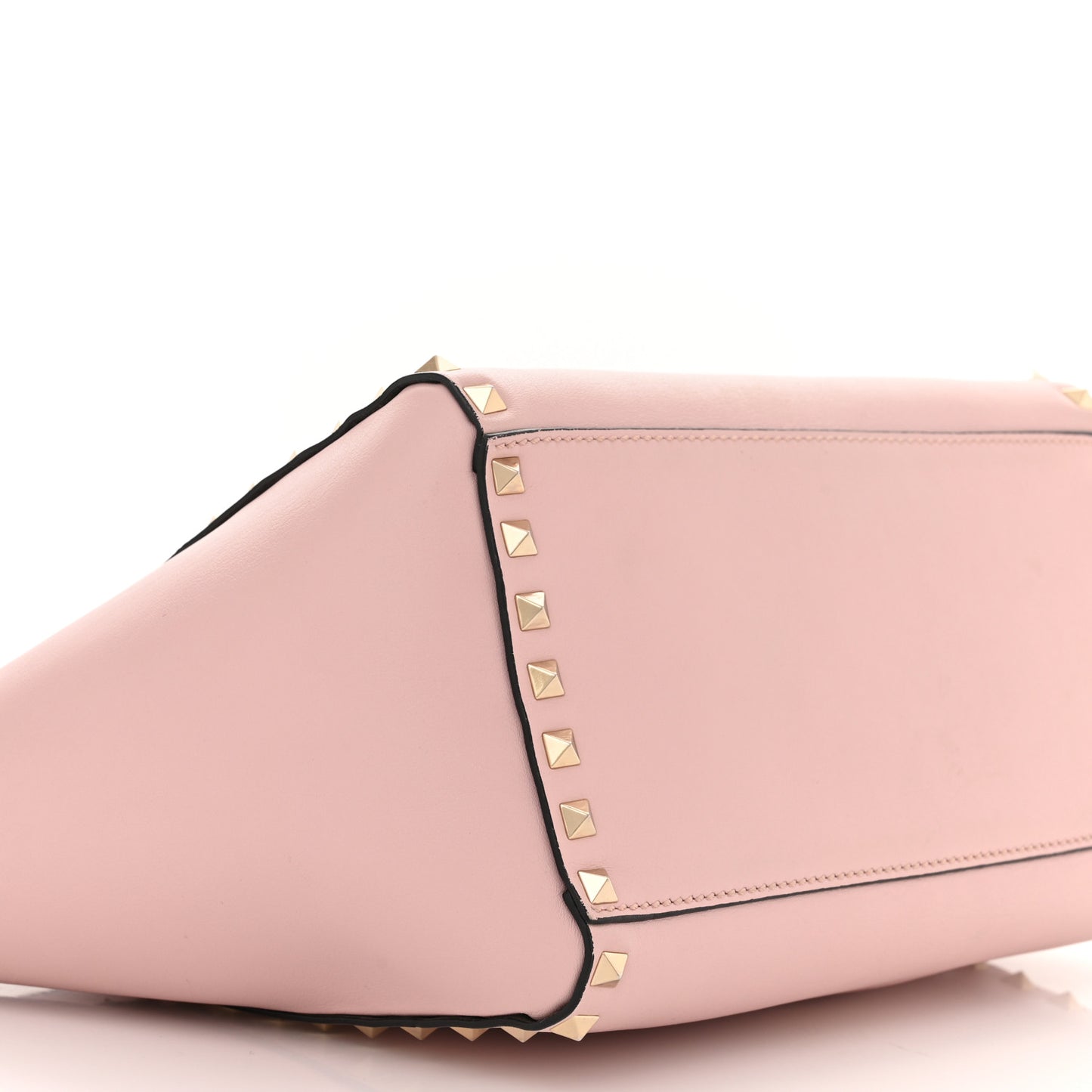 Vitello Small Rockstud Double Handle Tote Water Rose