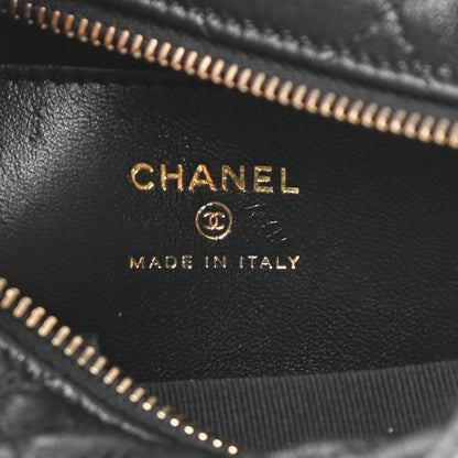 Chanel Lambskin Quilted Chain Around Pouch Hobo Black 6 of 7