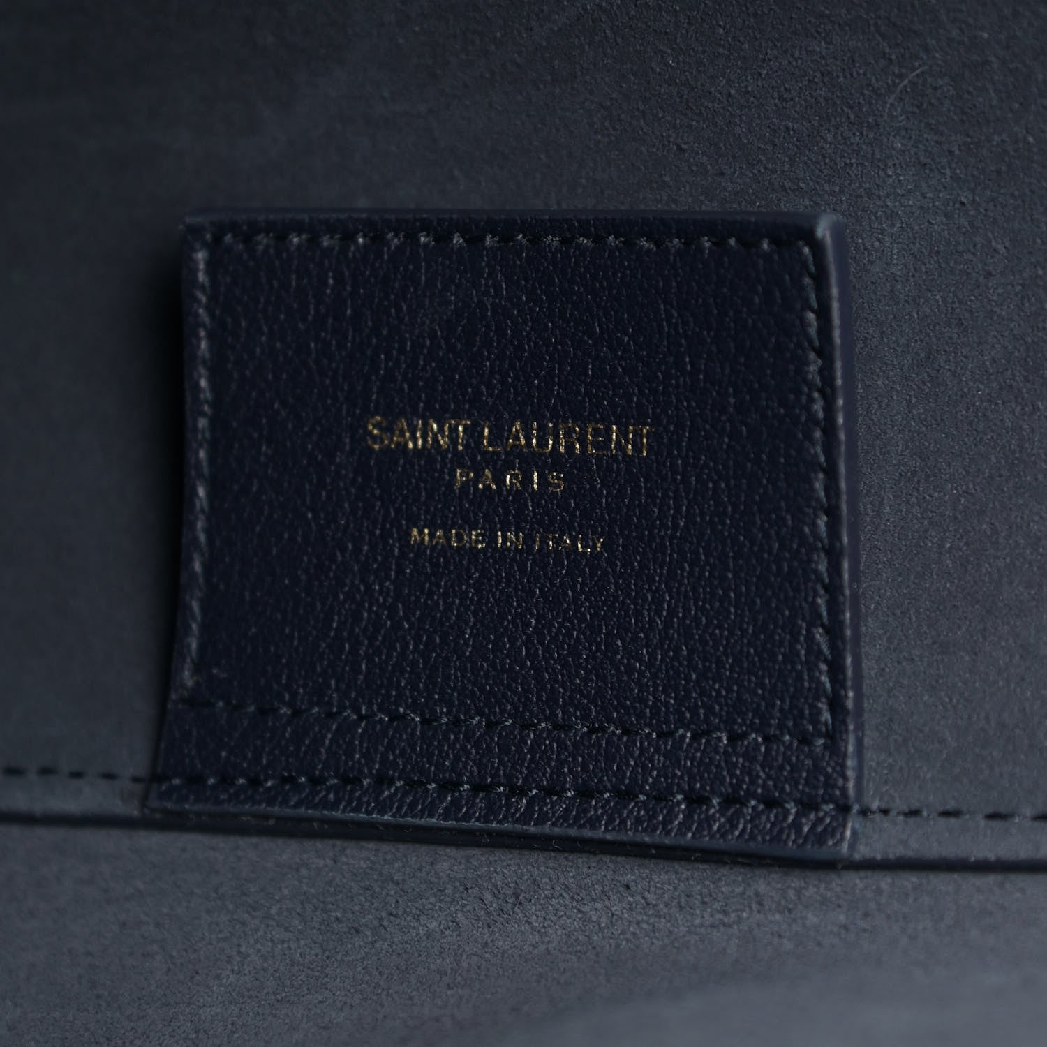 Saint Laurent Calfskin Large Shopping Tote Deep Marine 7 of 11