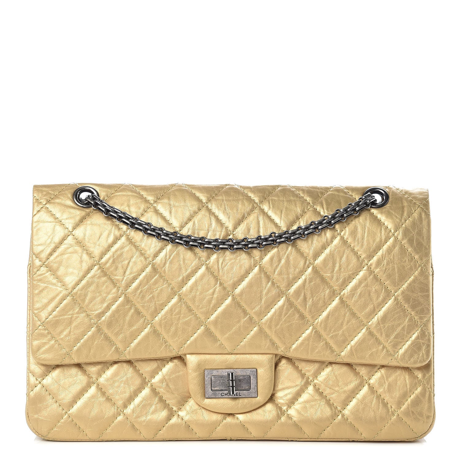 Chanel Metallic Aged Calfskin Quilted 2.55 Reissue 227 Flap Gold 1 of 13