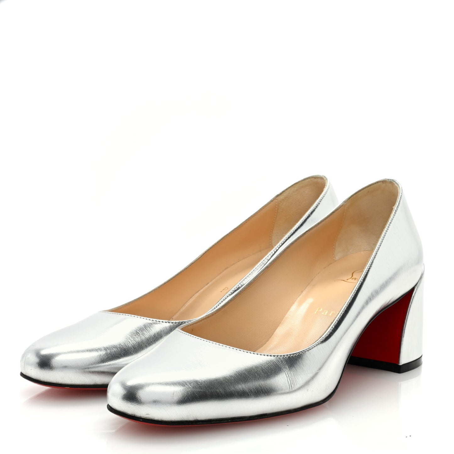 Metallic Calfskin Miss Sab 55 Pumps 37.5 Silver