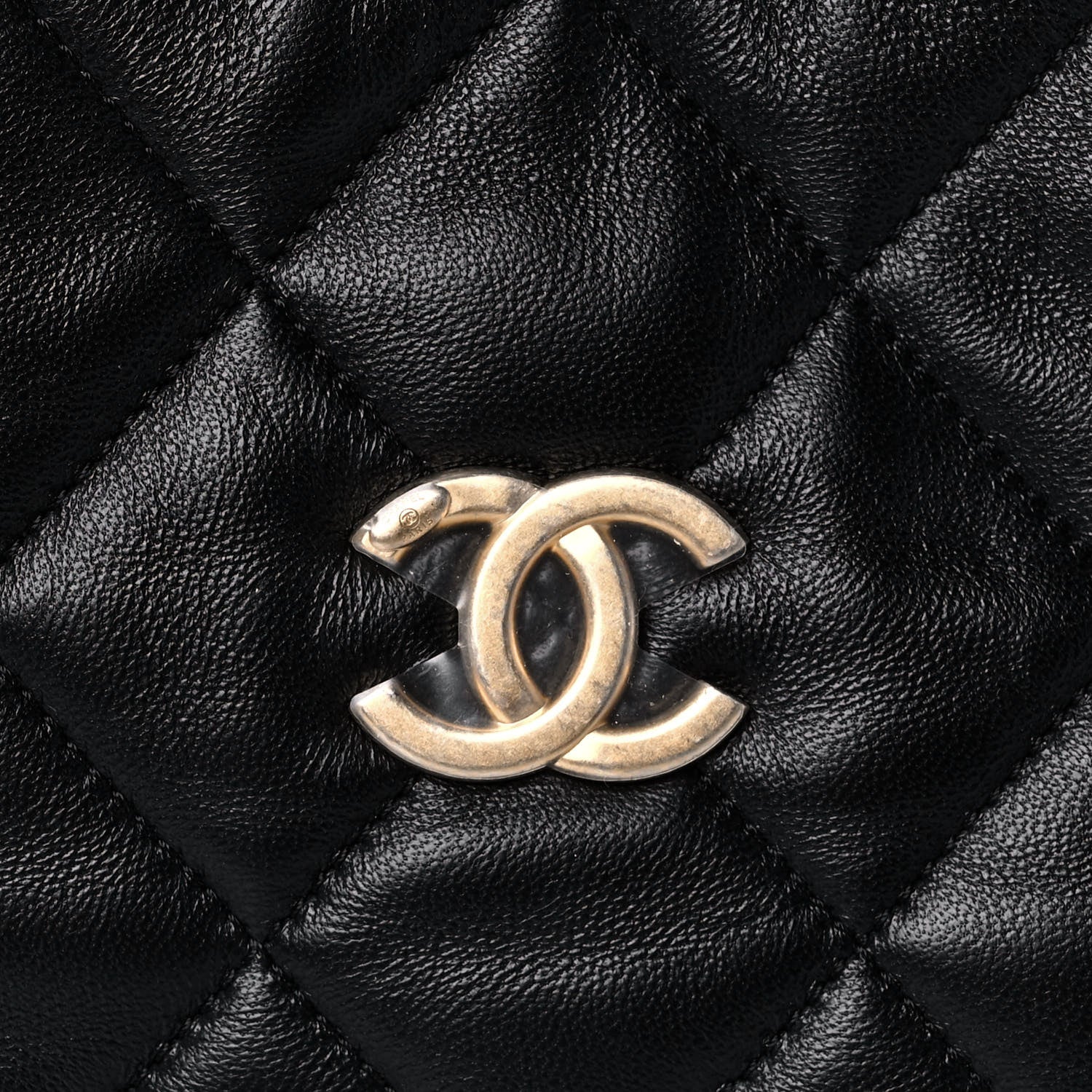 Chanel Lambskin Quilted Large CC Funky Town Hobo Black 10 of 11