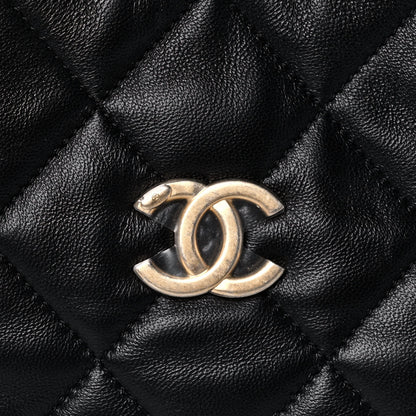 Chanel Lambskin Quilted Large CC Funky Town Hobo Black 10 of 11
