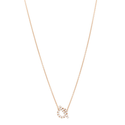 Hermes 18K Rose Gold Diamond Finesse Pendant Necklace 1 of 5