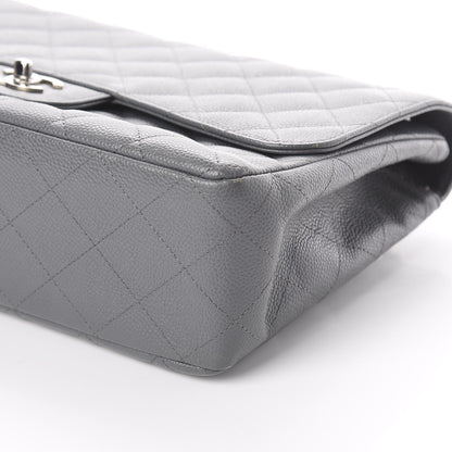 Chanel Caviar Quilted Jumbo Single Flap Grey 6 of 10