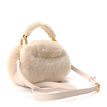 Louis Vuitton Shearling Caousnow Capucines Cream 3 of 10