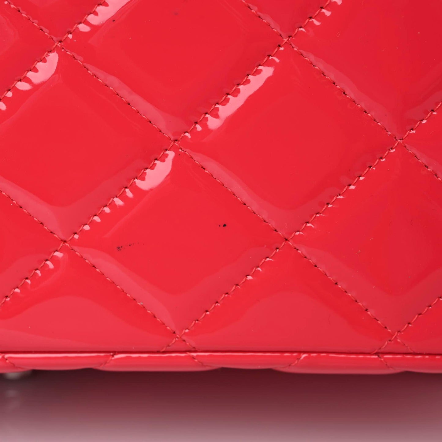 Patent Quilted Jumbo Double Flap Fuchsia