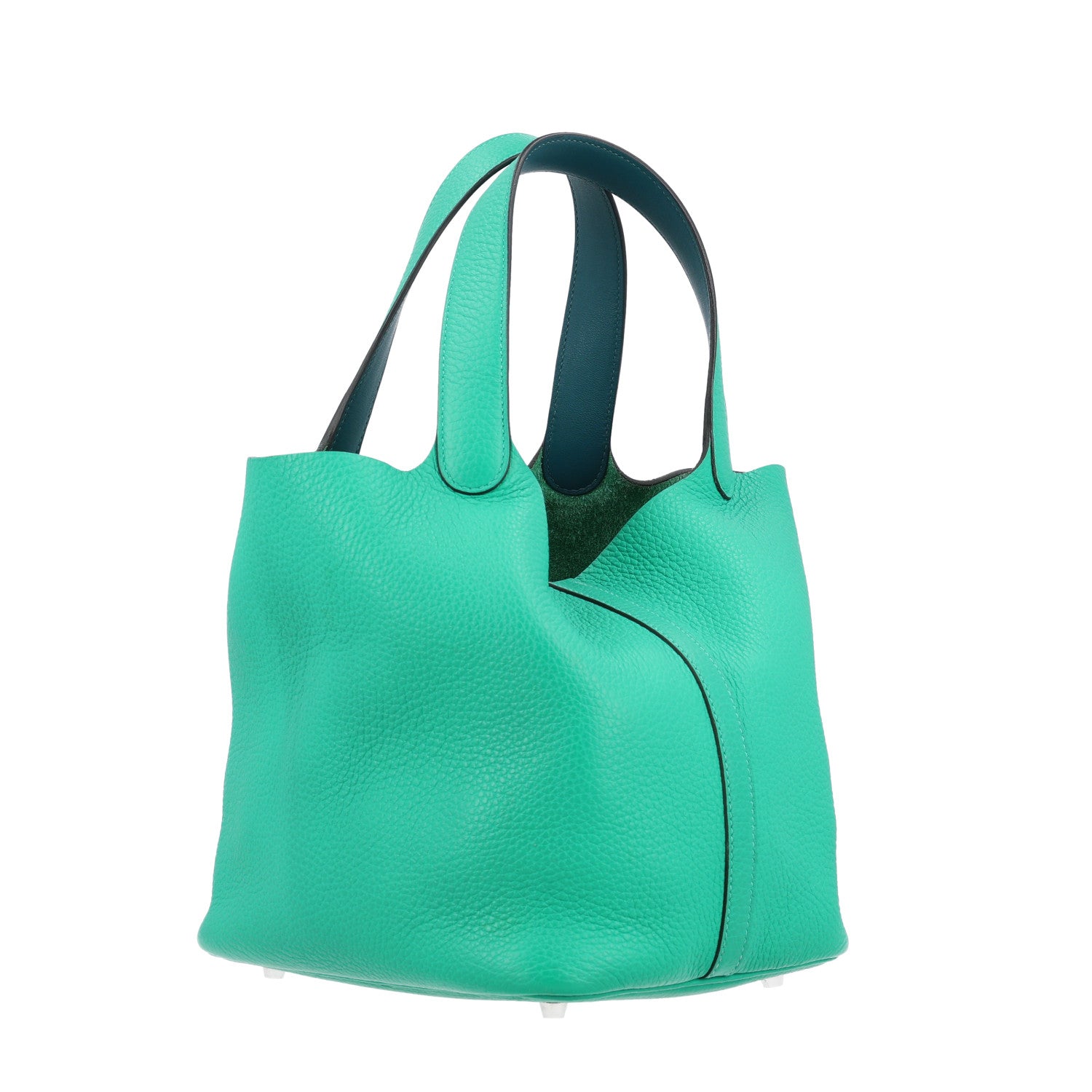 Hermes Taurillon Clemence Swift Eclat Picotin Lock 22 MM Menthe Vert Bosphore 2 of 10
