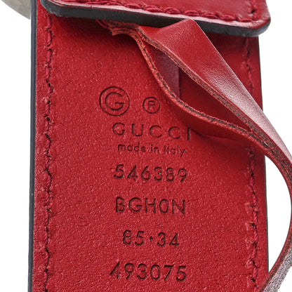 Gucci Selleria Calfskin Mens Interlocking G 37mm Belt 85 34 Rosso 4 of 4