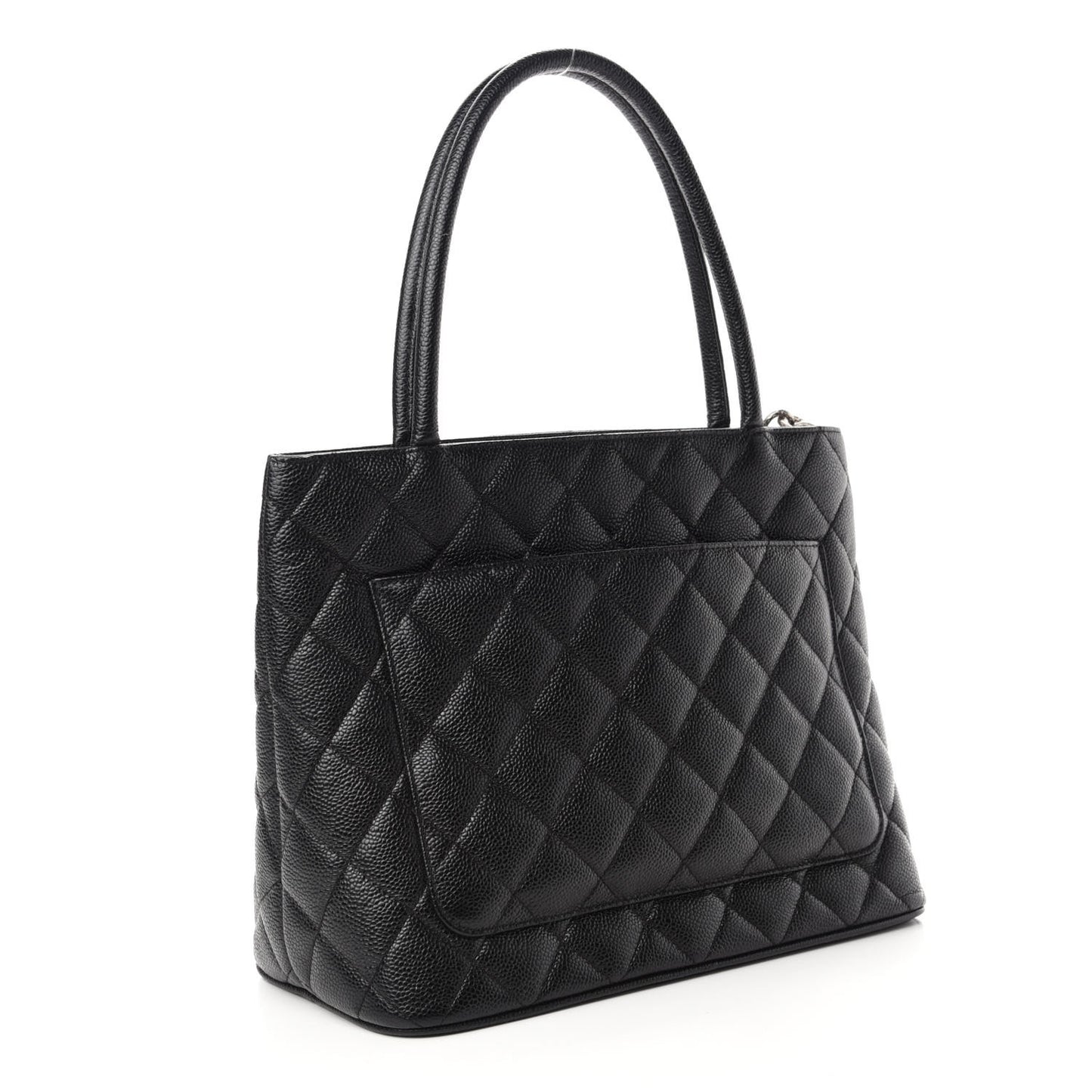Caviar Quilted Medallion Tote Black
