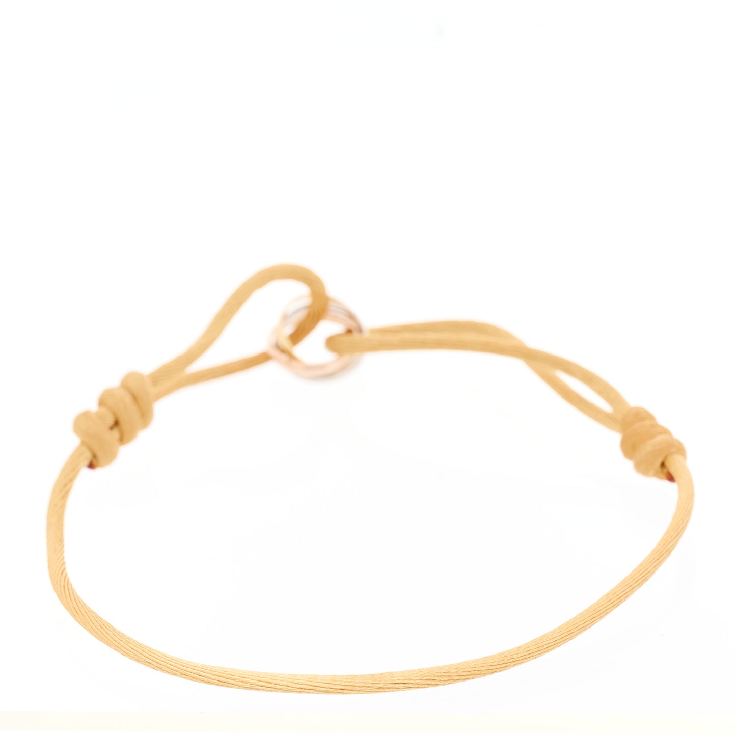 18K Pink Yellow White Gold Trinity Adjustable Cord Bracelet Gold
