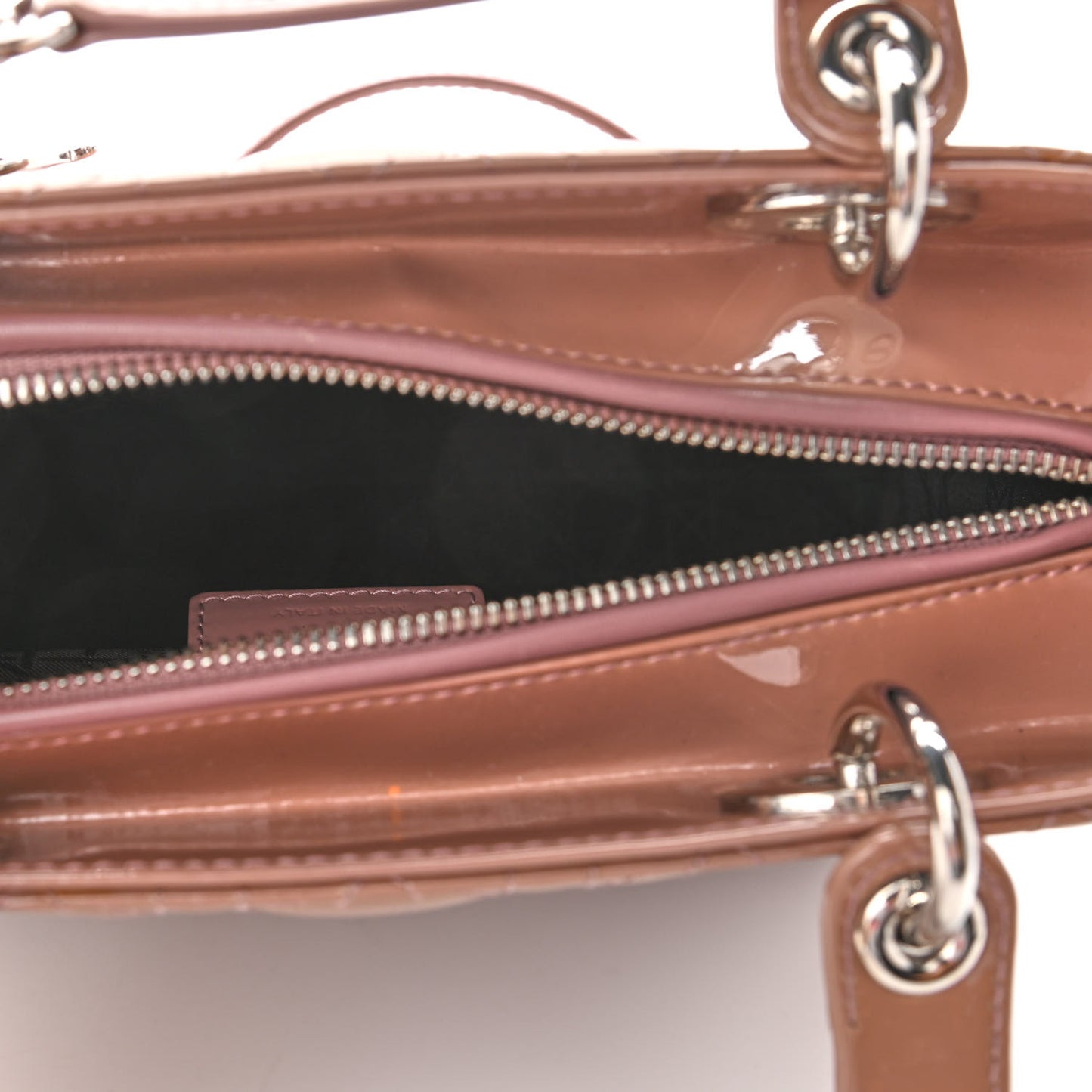 Patent Cannage Medium Lady Dior Brown