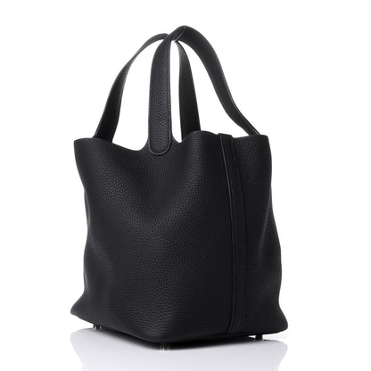 Hermes Taurillon Clemence Picotin Lock 22 MM Black 2 of 8