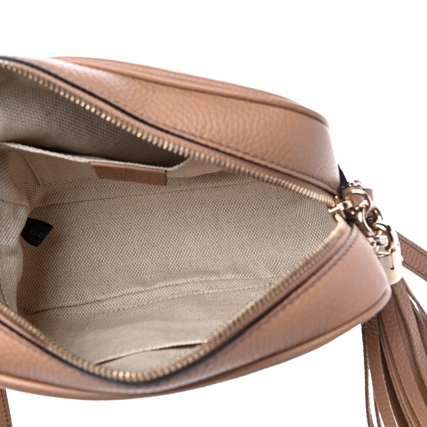 Pebbled Calfskin Small Soho Disco Bag Rose Beige