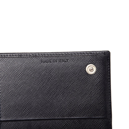 Prada Saffiano Triangle Continental Flap Wallet Black 8 of 10