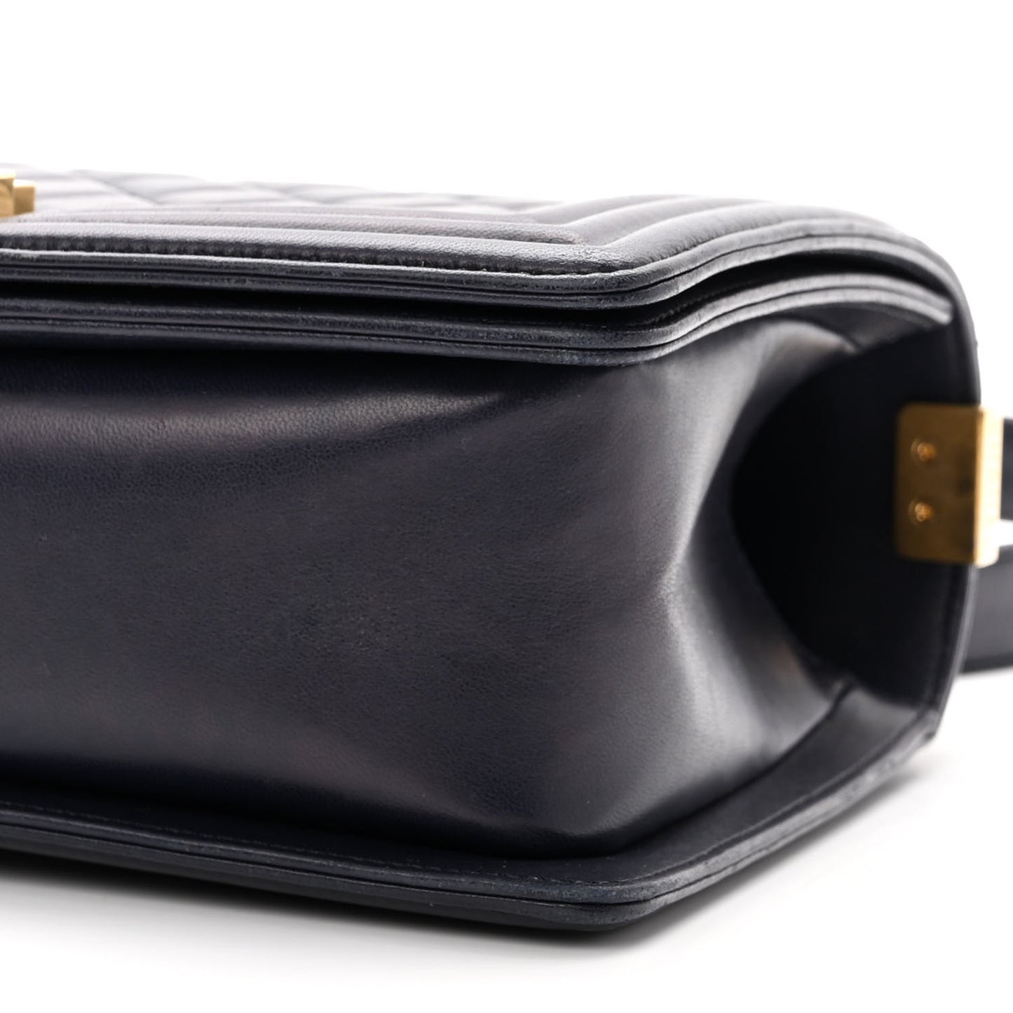 Lambskin Quilted Medium Boy Flap Dark Navy