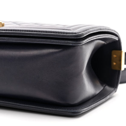 Chanel Lambskin Quilted Medium Boy Flap Dark Navy 10 of 13