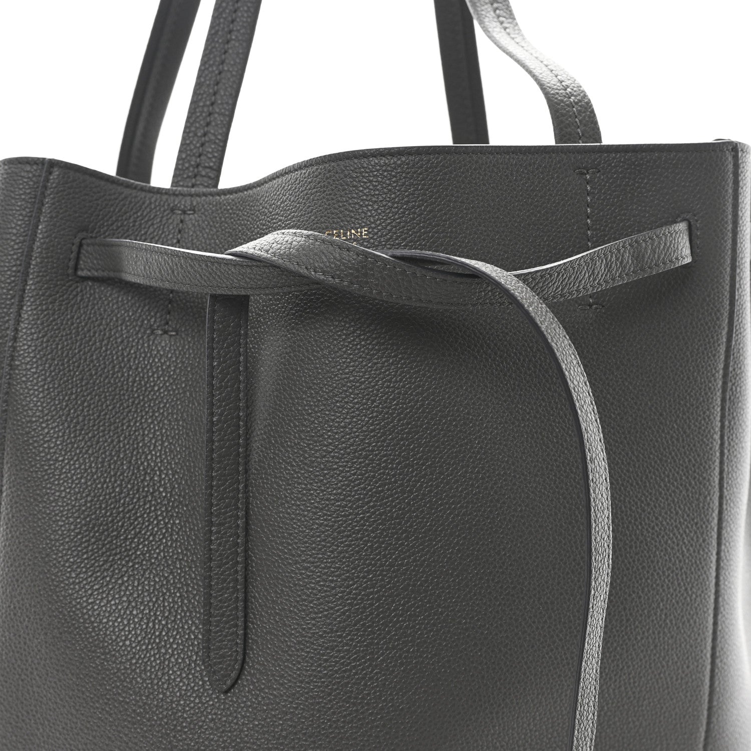 Celine Soft Grained Calfskin Medium Belt Cabas Phantom Grey 7 of 10
