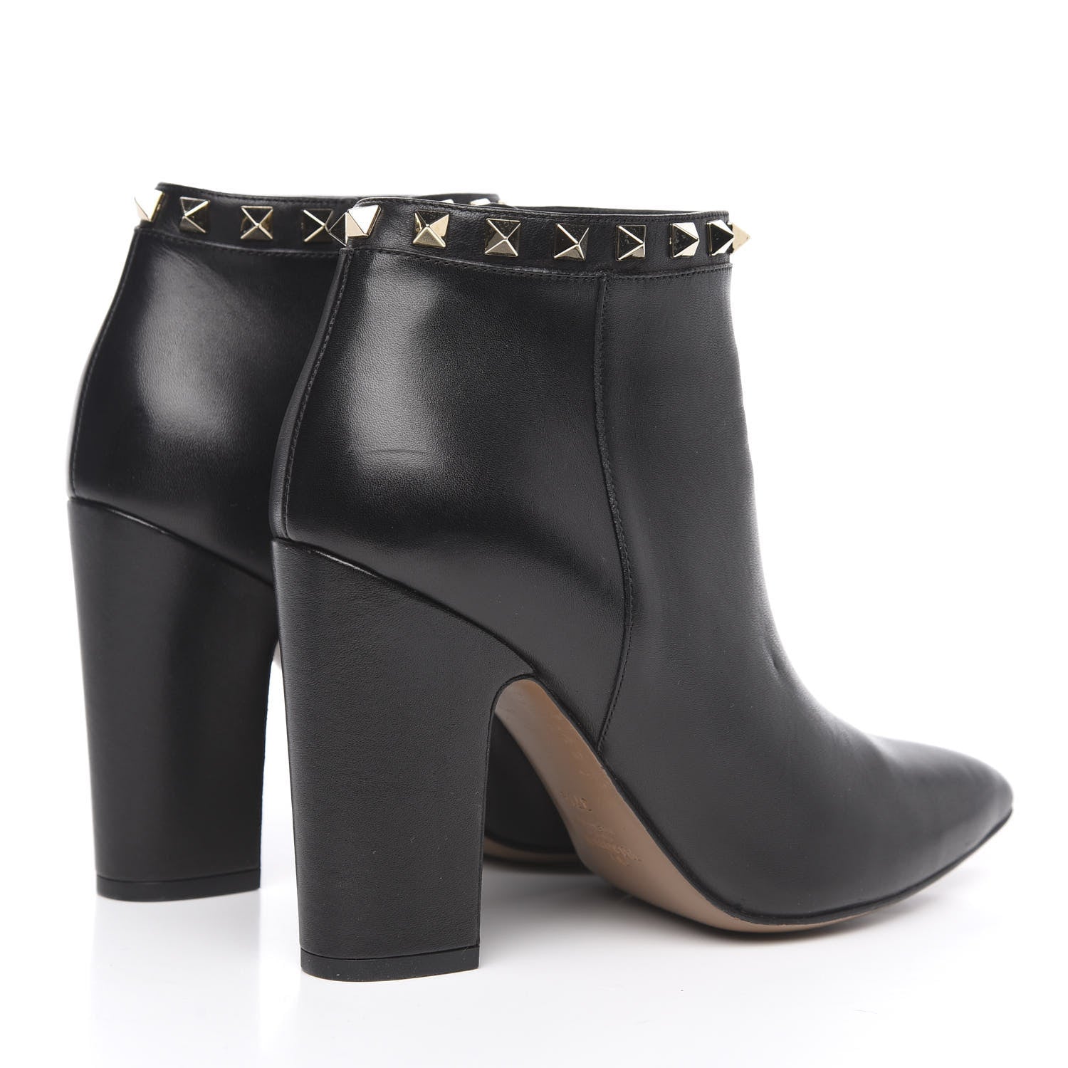 Valentino Garavani Calfskin Rockstud 100mm Ankle Boots 37.5 Black 4 of 11