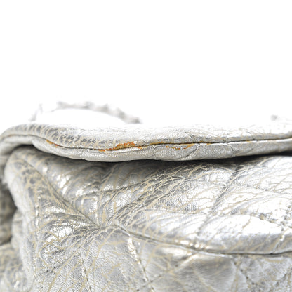 Chanel Calfskin Mirror CC Crackled Flap Silver 10 of 12