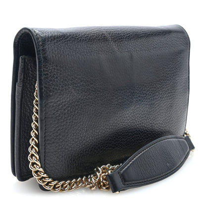 Gucci Pebbled Calfskin Soho Wallet On Chain Black 3 of 9