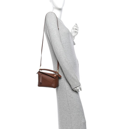 Loewe X SUNA FUJITA Satin Calfskin Mini Hamster Puzzle Edge Bag Havana 2 of 9