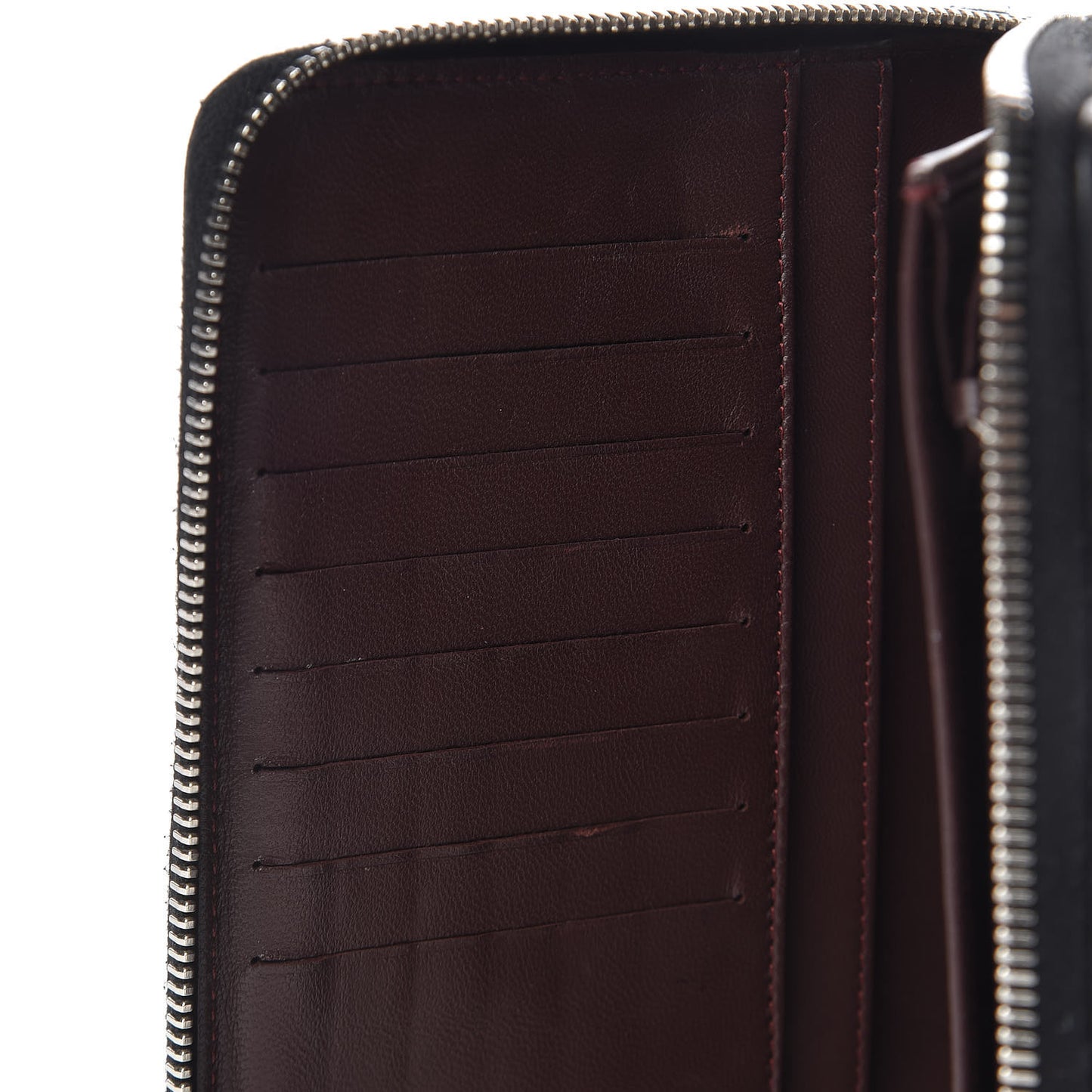 Lambskin Quilted Large Zip Around Organizer Wallet Black