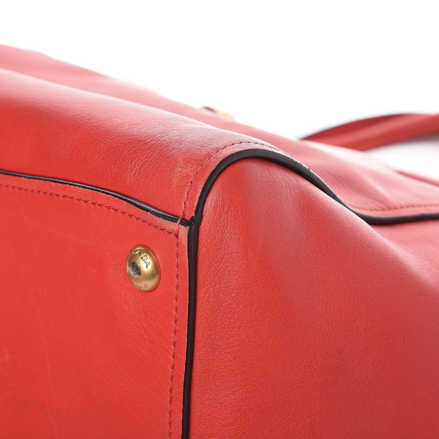 Glace Calfskin Twin Pocket Tote Fuoco