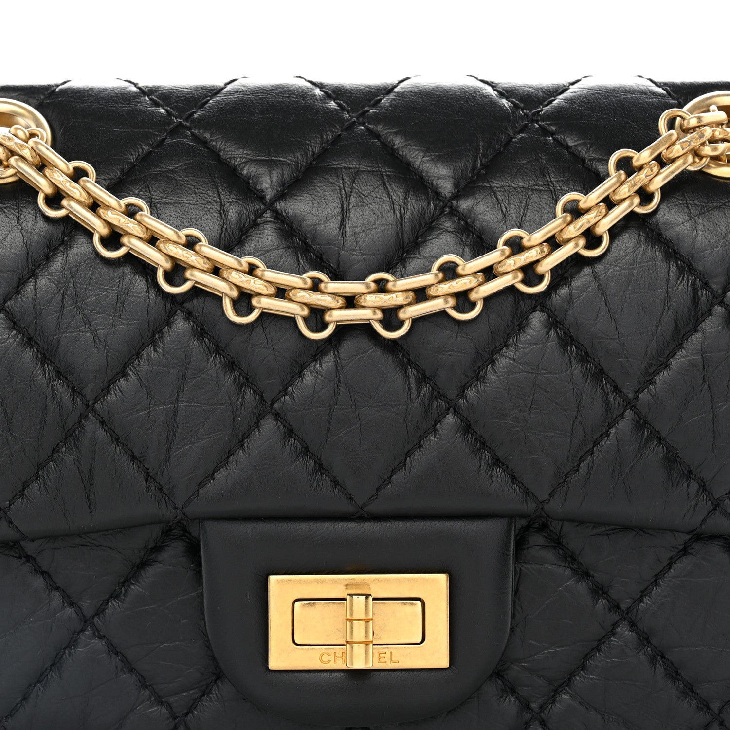 Chanel Aged Calfskin Quilted 2.55 Reissue Mini Flap Black 8 of 11