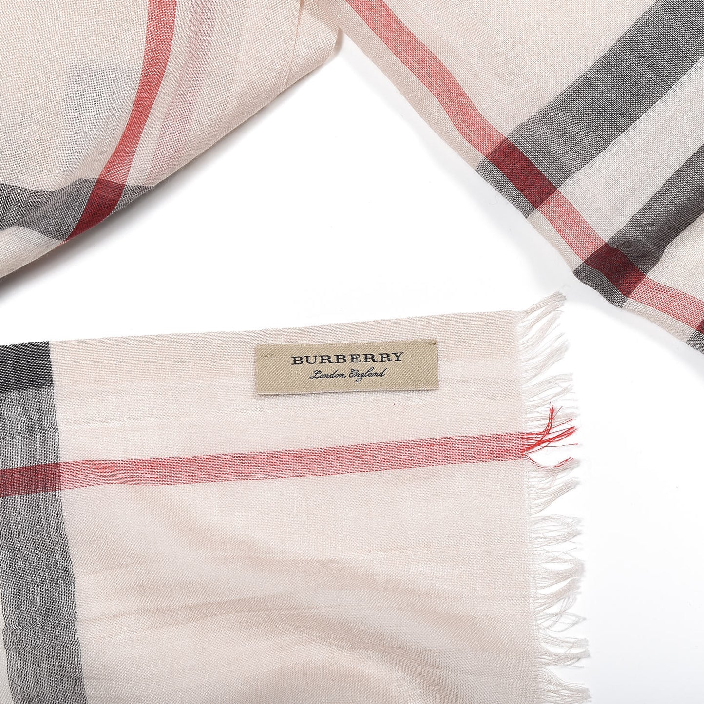 Wool Silk House Check Lightweight Scarf Stone