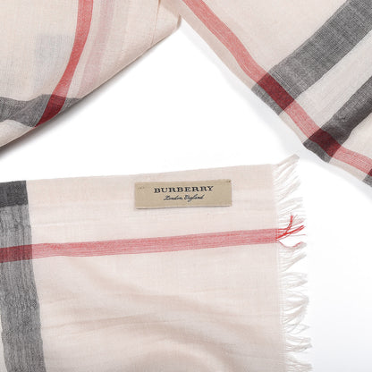 Burberry Wool Silk House Check Lightweight Scarf Stone 3 of 4