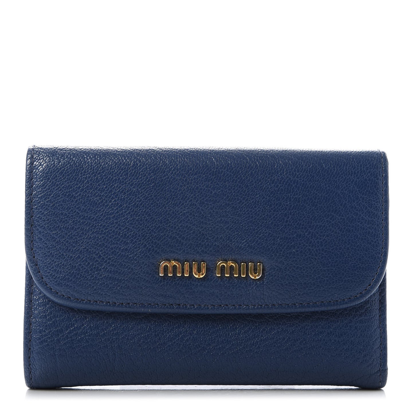 Goatskin Madras Flap Wallet Cobalto