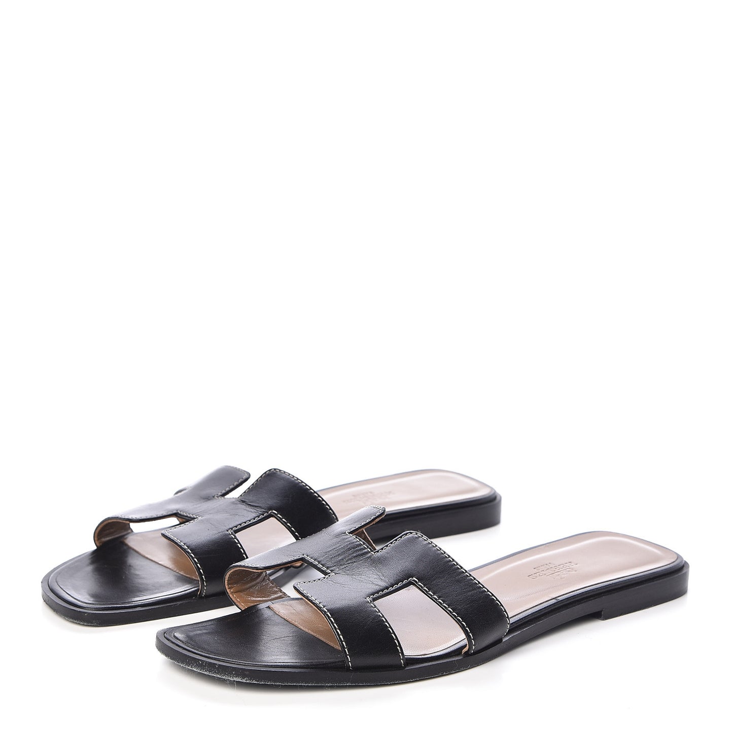 Box Calfskin Oran Sandals 39 Black