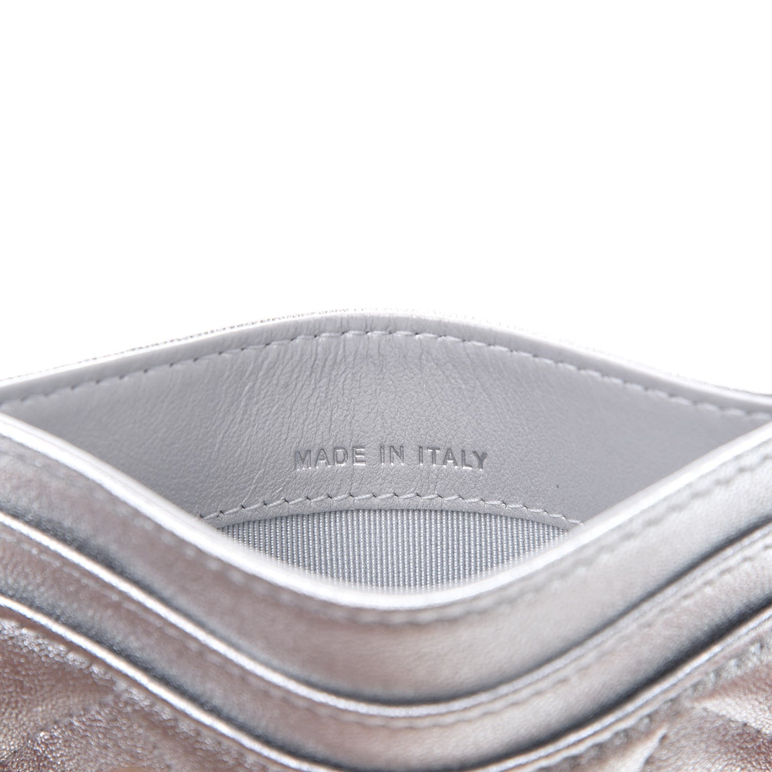 Chanel Metallic Lambskin Quilted Card Holder Silver 9 of 11