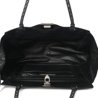 Valentino Garavani Vitello Medium Rockstud Tote Black 5 of 10