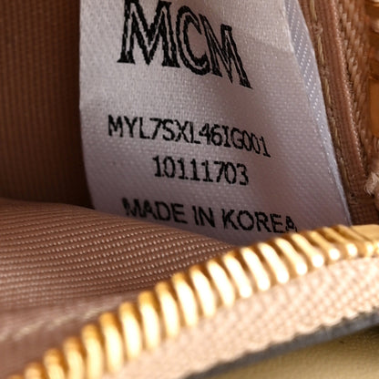 MCM Visetos Chain Wallet Crossbody Beige 7 of 12