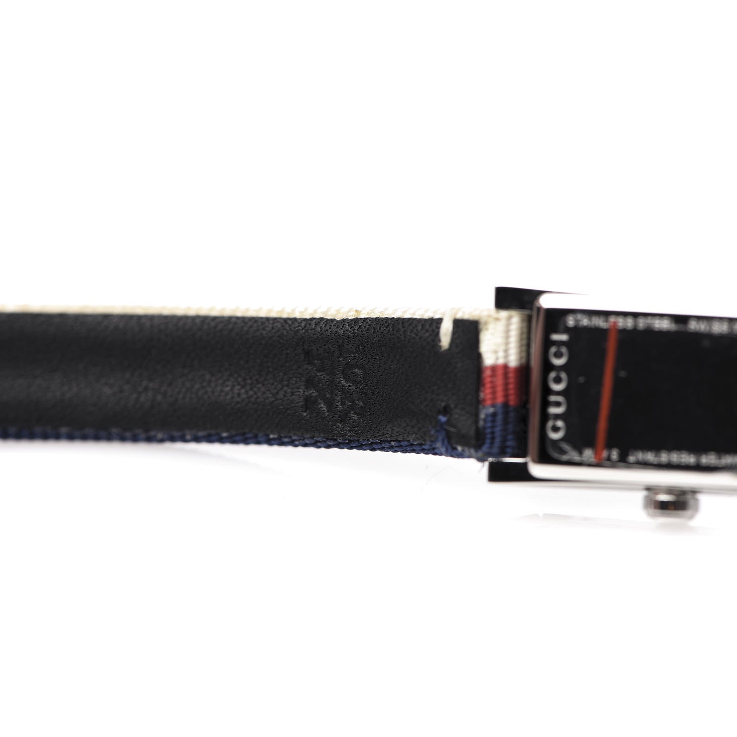 Gucci Stainless Steel Nylon 14mm Web G-Frame Triple Wrap Quartz Watch Blue 7 of 8