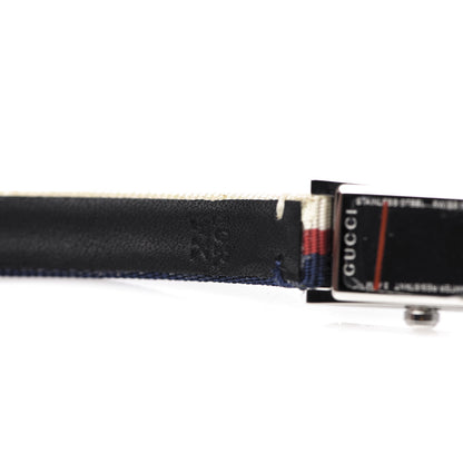 Gucci Stainless Steel Nylon 14mm Web G-Frame Triple Wrap Quartz Watch Blue 7 of 8