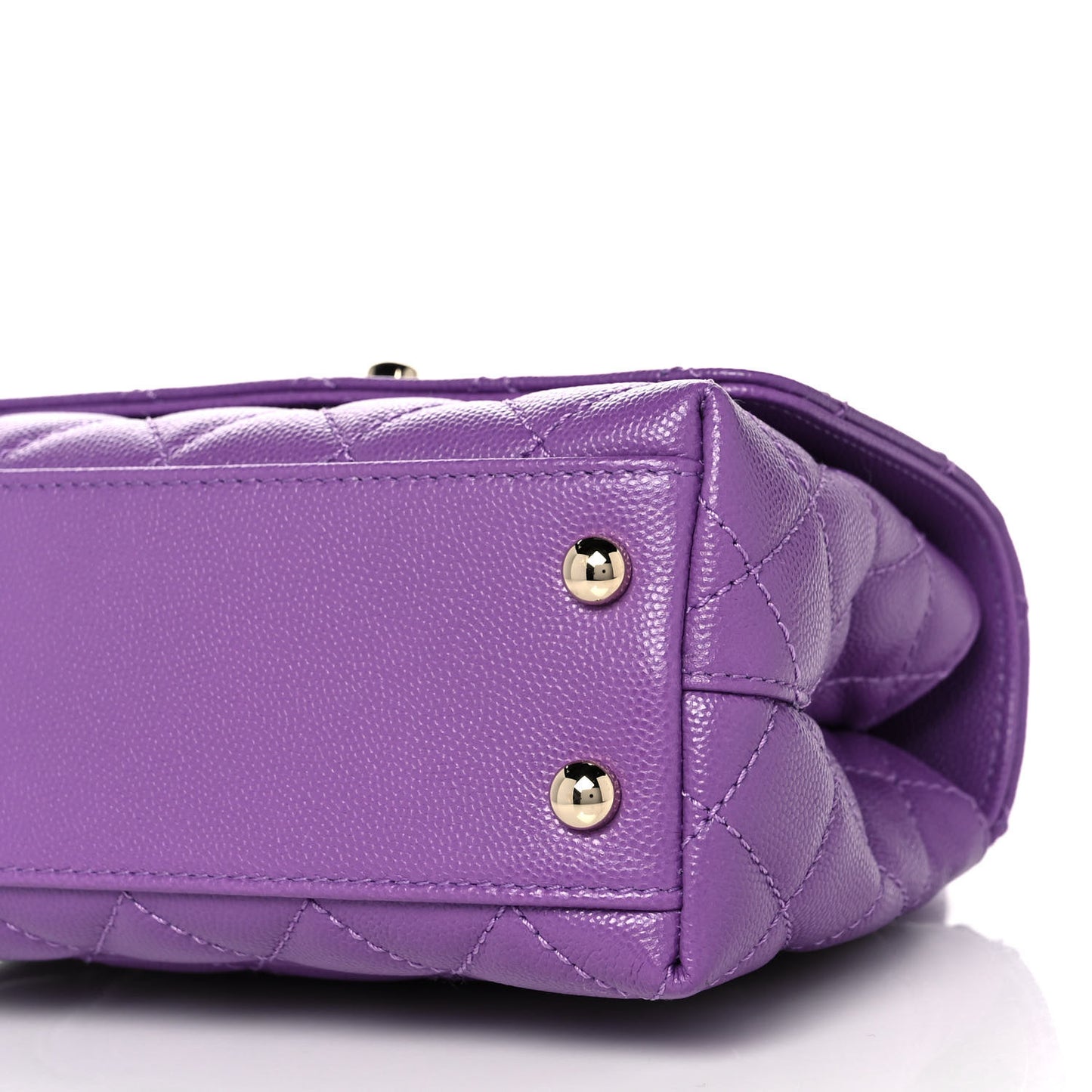 Caviar Quilted Extra Mini Coco Handle Flap Purple