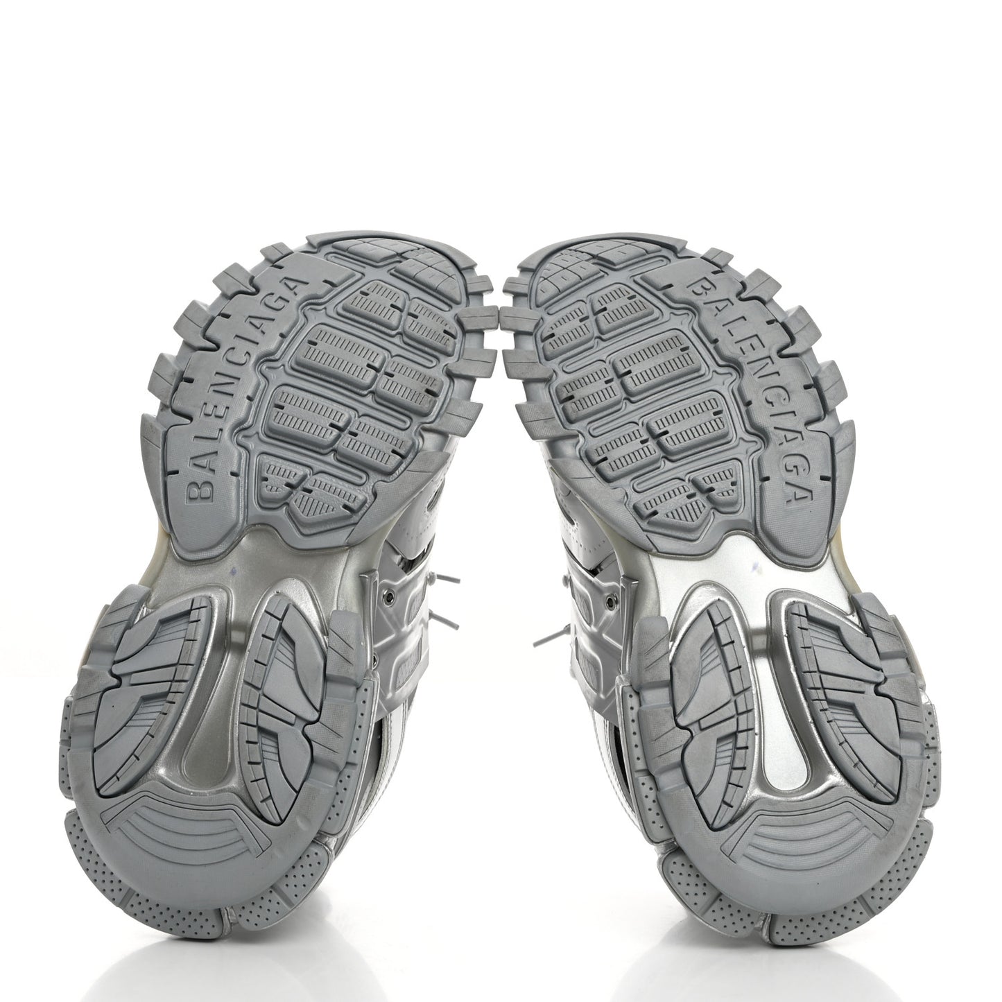 Metallic Calfskin Mesh Nylon Womens Track Sneakers 38 Silver