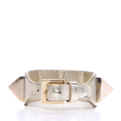 Valentino Garavani Metallic Vitello Macro Rockstud Bracelet Platino 2 of 5
