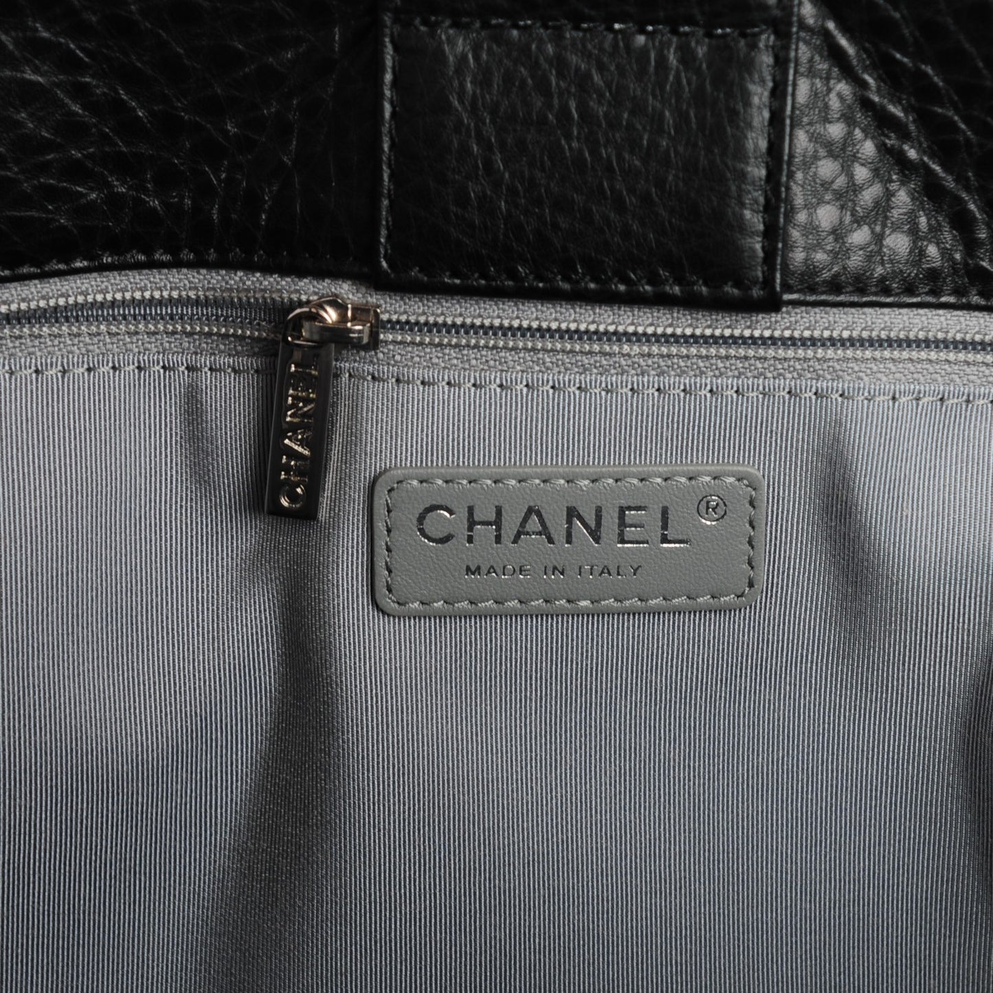 Calfskin Cerf Executive Shopper Tote Black